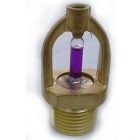 Yangın algılama için kullanılan sprinkler başlığı, kırılabilir cam tüp ve metal yapı ile.